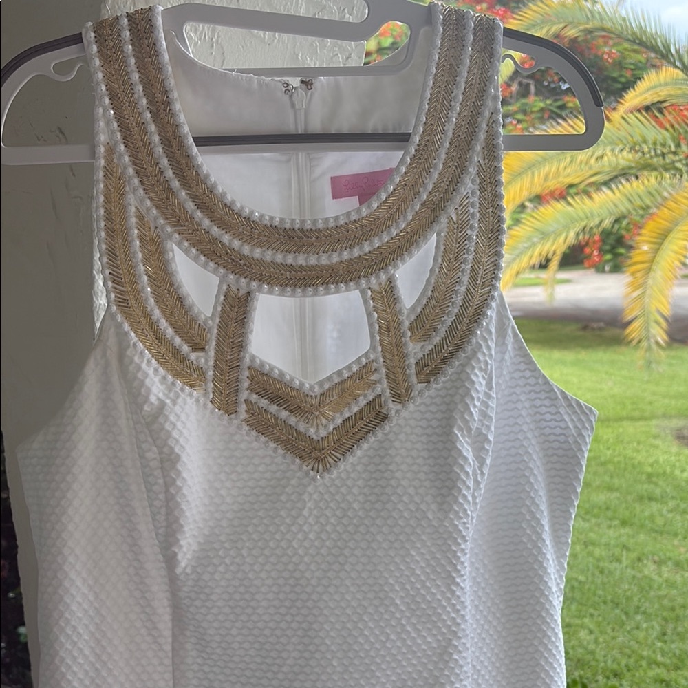 Lilly Pulitzer White and Gold Mini Dress
Laundered, perfect condition - Picture 3 of 16
